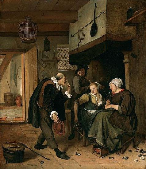 Jan Steen Oude Vrijer - Jonge Meid France oil painting art